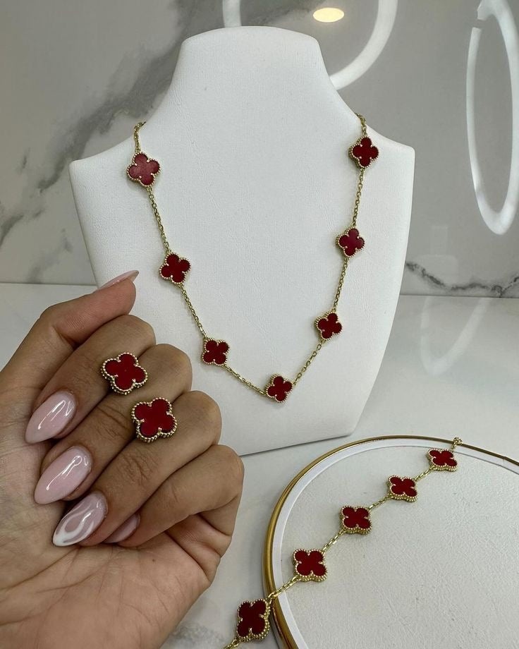 Ensemble 3pcs Van Cleef ROUGE- Acier