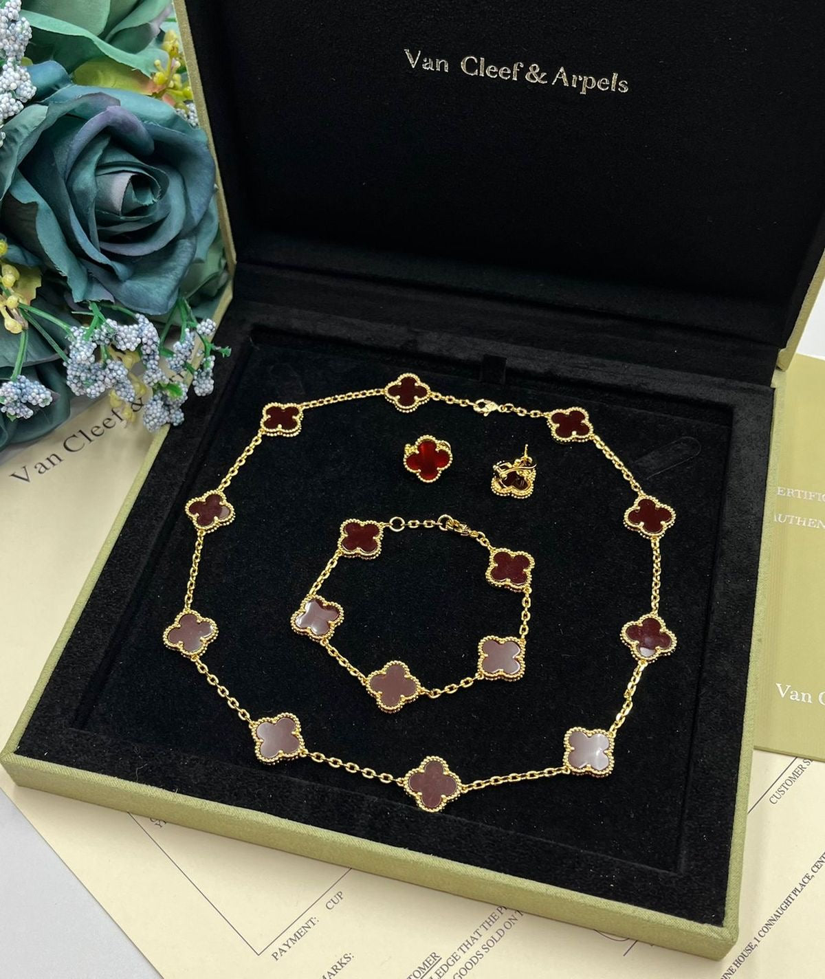 Ensemble 3pcs Van Cleef ROUGE- Acier