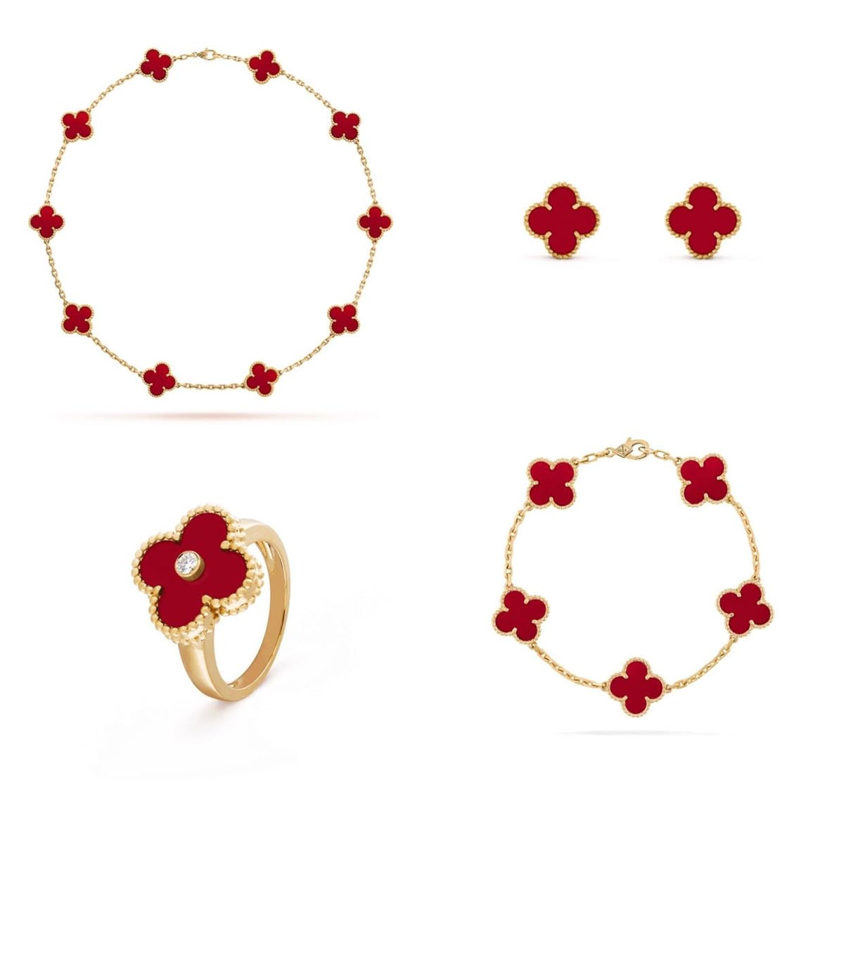 Ensemble 3pcs Van Cleef ROUGE- Acier