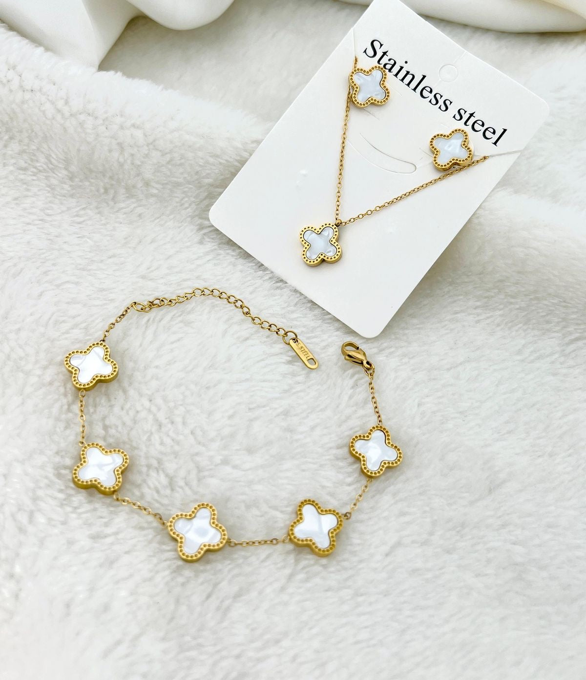 Ensemble 3pcs Van Cleef BLANC - Acier