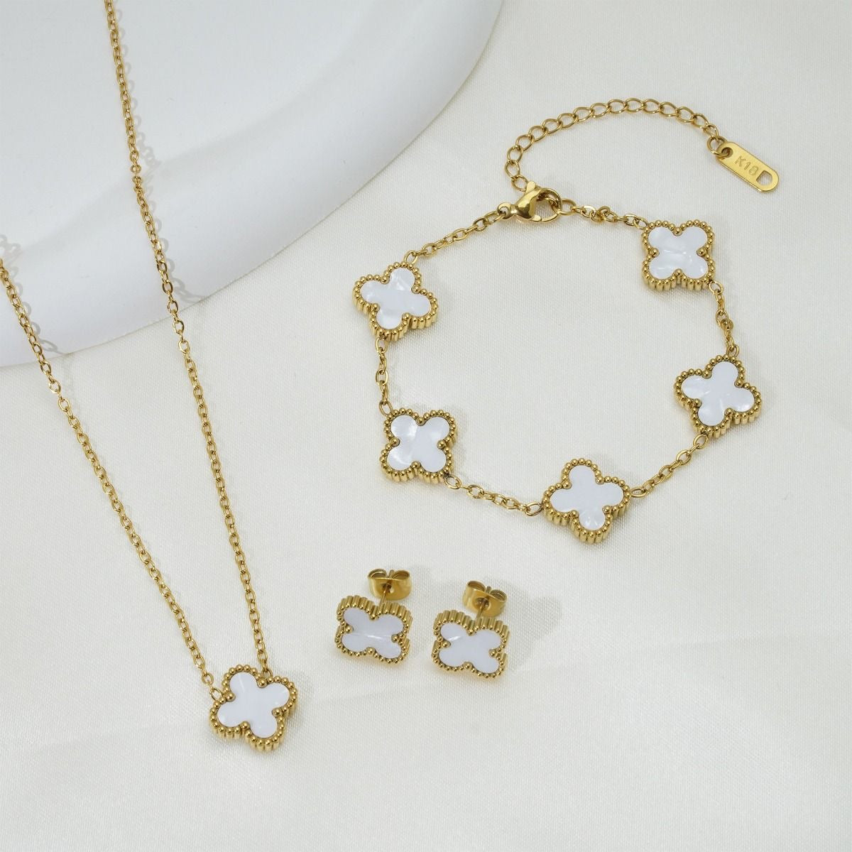 Ensemble 3pcs Van Cleef BLANC - Acier