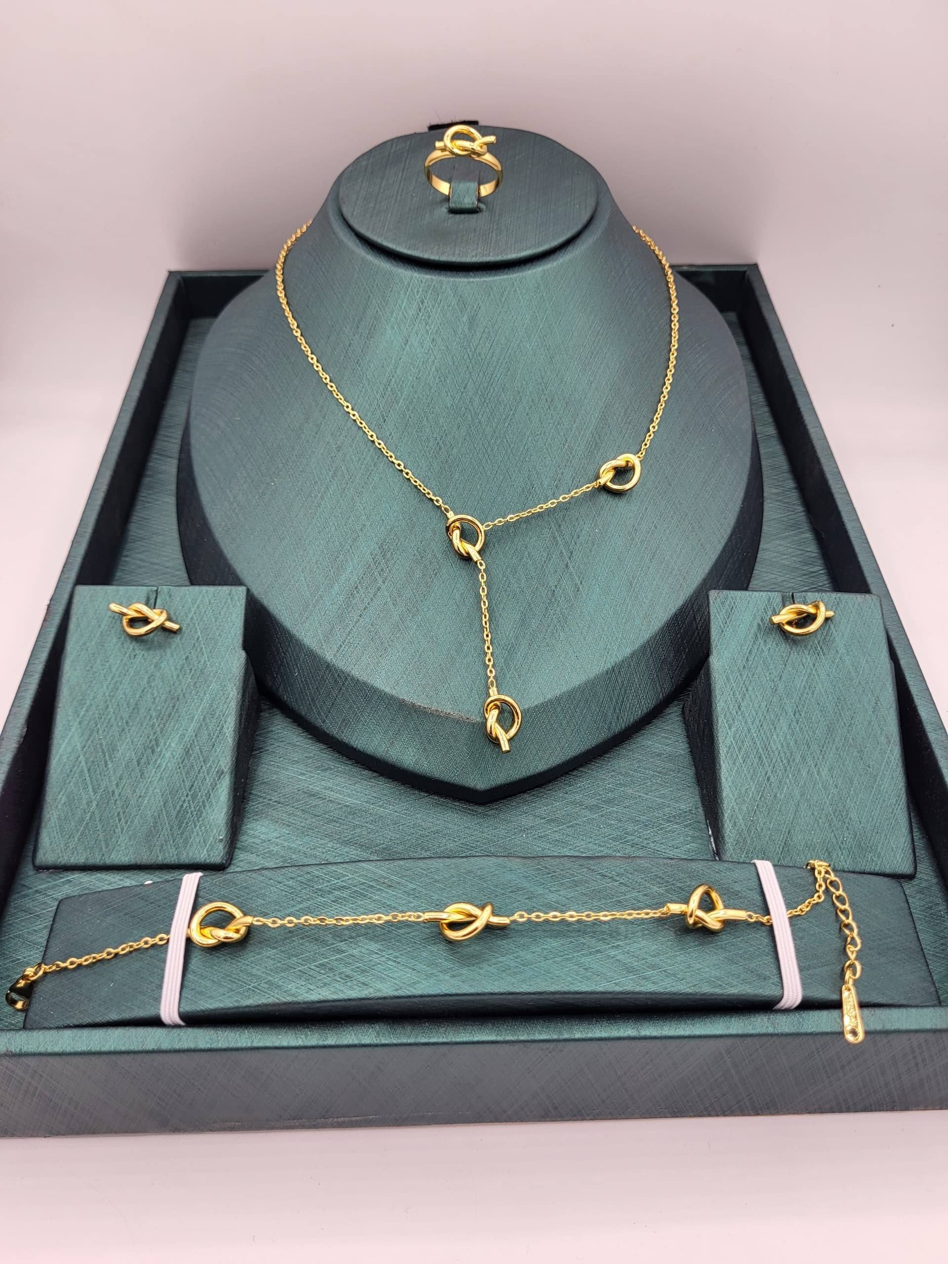 Parure Tiffany Nœud 4 Pièces en Acier Inoxydable ✨