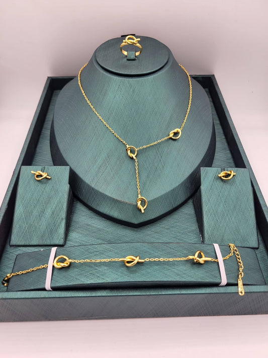 Parure Tiffany Nœud 4 Pièces en Acier Inoxydable ✨