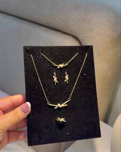 Ensemble 4pcs Nœud d'Amour - Plaqué