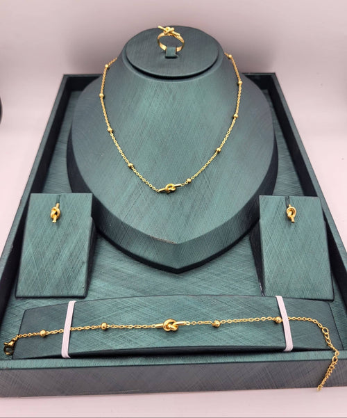 Parure Tiffany Nœud 4 Pièces en Acier Inoxydable ✨
